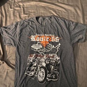 Route 66 Grey Graphic Shirt. Size Large